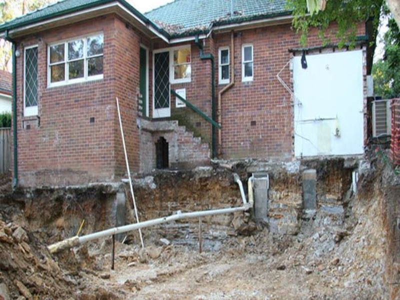 a house foundation under repair